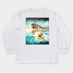 Grey Seals Kids Long Sleeve T-Shirt